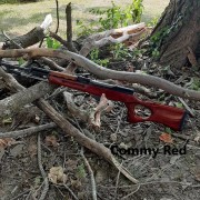 Luckyshotwoodstocks, Paratrooper Stock, "Comblock Red", 12" Bayonet Groove, Rus/Chin Variant, Fits SKS Rifle