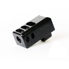 Carver Custom, Bullnose Glock Decelerator 3 Port Alum Comp 9mm, Black (LW) 1/2x28, Gen 4, Fits Glock 34 Pistol