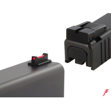 Dawson Precision, Sight Set, Adjustable, Black Rear/Fiber Front, Fits Glock Pistols