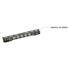 Juggernaut Tactical, Free Float Handguard, 15", Cerakoted Magpul OD Green, Fits AR-10 Rifle