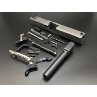 MDX Arms, G17 V2 9mm Slide with RMR Cut, Black Slide, w/Black Non-Threaded Barrel, No Lower Parts Kit, Fits Glock 17 Gen 3 Pistol