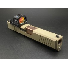 MDX Arms, G19 V2 9mm Slide with RMR Cut, Black Slide, w/Black Threaded Barrel, No Lower Parts Kit, w/Holosun 407C X2 Optic, Fits Glock 19 Gen 3 Pistol