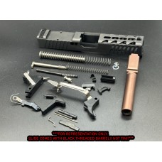 MDX Arms, G19 Extreme 9mm Slide with RMR Cut, Black Slide, w/Black Threaded Barrel, No Lower Parts Kit, Fits Glock 19 Gen 3 Pistol