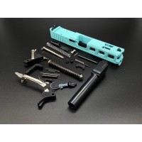MDX Arms, G19 LF19 9mm Slide with RMR Cut, Black Slide, w/Black Threaded Barrel, No Lower Parts Kit, Fits Glock 19 Gen 3 Pistol