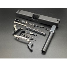 MDX Arms, G17 V1 9mm Slide, Black Slide, w/Black Non-Threaded Barrel, No Lower Parts Kit, Fits Glock 17 Gen 3 Pistol