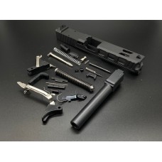 MDX Arms, G17 LF17 9mm Slide with RMR Cut, Black Slide, w/Black Threaded Barrel, No Lower Parts Kit, Fits Glock 17 Gen 3 Pistol