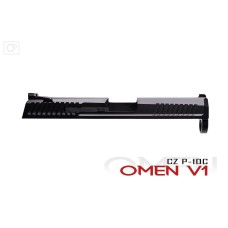 Primary Machine, Omen V1 RMR/SRO/507 Ready Slide, W/Slide Internals, No Spsr Height Sights, No Barrel, Crimson Red Finish, Fits CZ P-10C Pistol