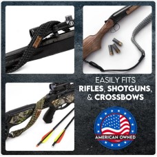 TLO Outdoors, Adjustable 2-Point Paracord Tactical Sling - Black, QD Disconnect