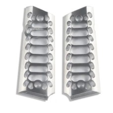 Valkyrie Dynamics, 1911 Grips Aluminum "Cobra Skeleton", Fits 1911 Pistol - Brushed, Officer Model