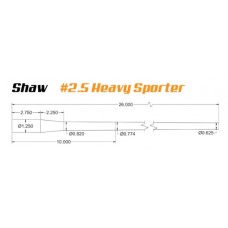 Shaw Custom Barrels, #2.5 Heavy Sporter Barrel, 26", .257 WBY MAG, Fits Bolt-Action Rifle