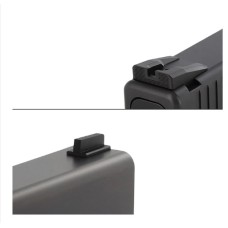 Dawson Precision, Fixed Competition Sight Set, Fits Glock Gen 5 Pistol - Black Rear & Fiber Optic Front