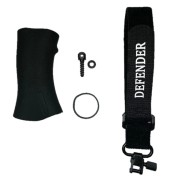 Defender Tactical, Rear Grip Enhancement Kit, Fits Bird's Head Grip - White Logo / Black Sleeve