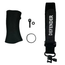 Defender Tactical, Rear Grip Enhancement Kit, Fits Bird's Head Grip - White Logo / Black Sleeve Defender Tactical, Rear Grip Enhancement Kit, Fits Bird's Head Grip - White Logo / Black Sleeve
