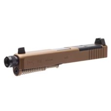 Glock, Complete MOS Slide, 9mm, Threaded Barrel, Fits Glock 19 Gen 5 - FDE
