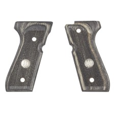 Beretta, Grey Wood Grips w/ Medallion, Fits Beretta M92/96 Pistol