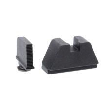 Ameriglo, 2XL Tall Sight Set for Glock - Black Serrated Front, Flat Black Rear, Fits Glock