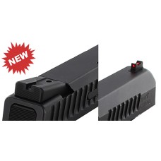 Dawson Precision, CZ P10 C Carry Fixed Sight Set - Black Rear & Fiber Optic Front, Fits P10