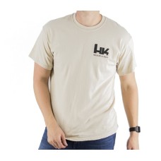 HK, T-Shirt, Large, Sand Color with Black Vintage Distressed Style HK Logo