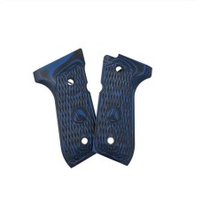 Langdon Tactical, VZ G10 Ultra-Thin LTT Grips - Black Blue, Fits Beretta 92