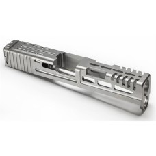 Lone Wolf Dist., Glock 17 Gen 4 Slide - Pattern 7 Cut, Graphite Black, Combat Cut RMR, Fits Glock 17