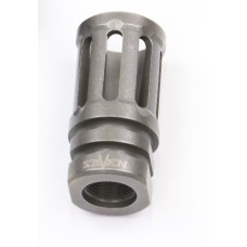 V-Seven, Compensator, A2 Style, Titanium - Satin, Fits 5.56 1/2x28 Threads