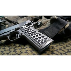 Valkyrie Dynamics, 1911 Government/Commander Grips Aluminum "Apocalypse Hive" BRUSHED SURFACE/BLACK CORE, Fits 1911 Pistol
